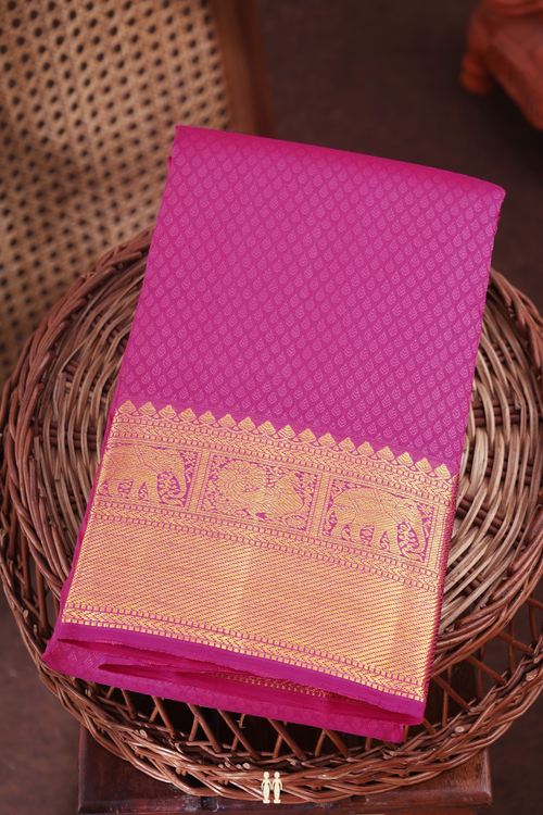 Kanchipuram Silk Saree In Purple Rose With Jacquard Pattern