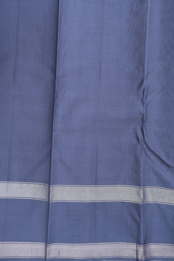 Kanchipuram Silk Saree In Charcoal Grey With Brocade Design