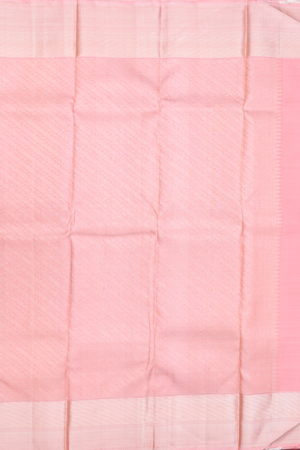 Kanchipuram Silk Saree In Peach Pink With Brocade Design