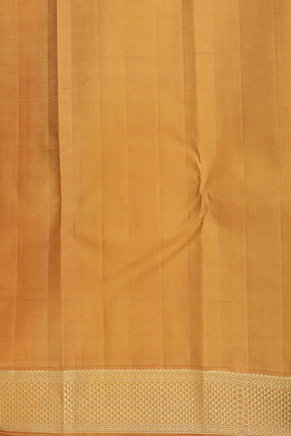 Kanchipuram Silk Saree In Deep Purple With Zari Buttas