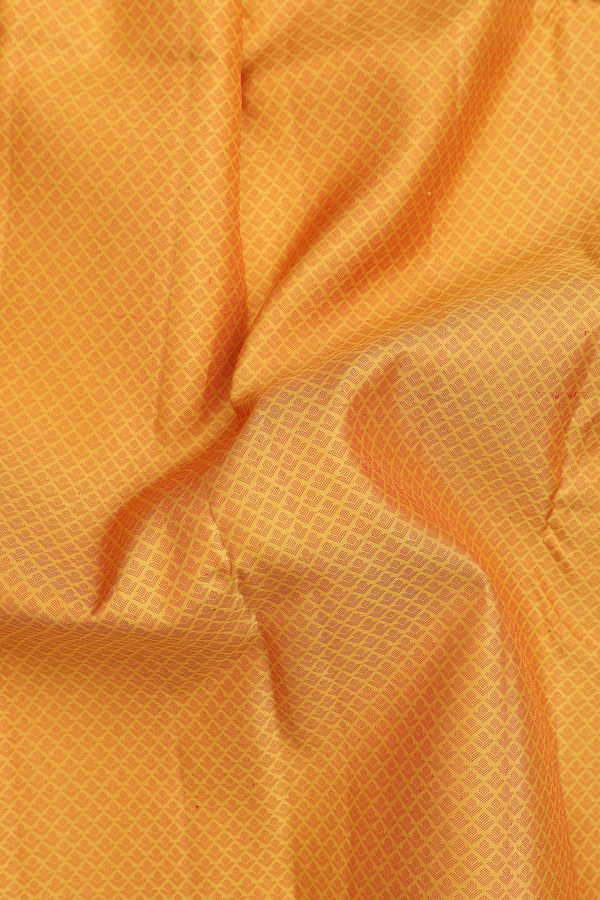 Kanchipuram Silk Saree In Yellow With Jacquard Pattern