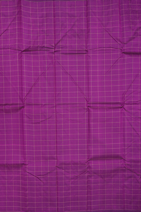 Kanchipuram Silk Saree In Purple With Checks Design