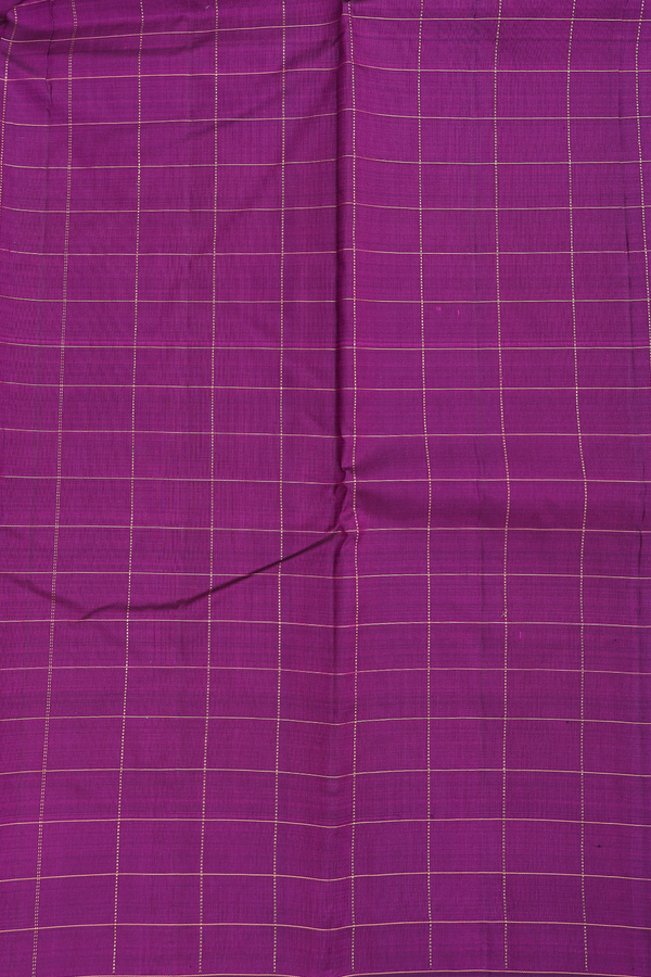 Kanchipuram Silk Saree In Purple With Checks Design