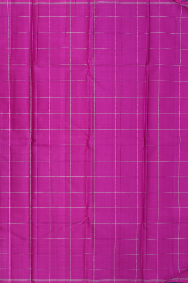 Kanchipuram Silk Saree In Blue With Checks Design