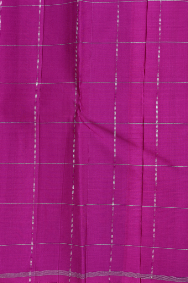 Kanchipuram Silk Saree In Blue With Checks Design