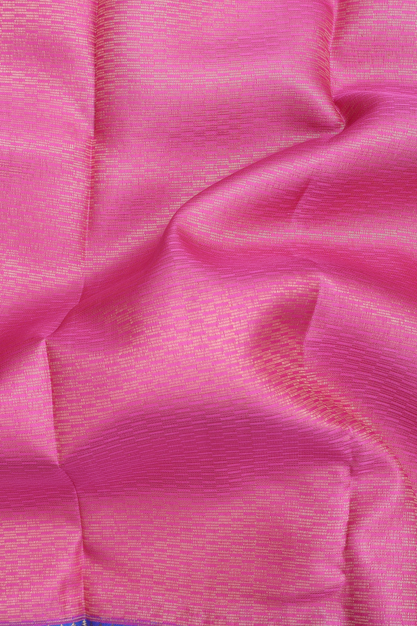 Kanchipuram Silk Saree In Pink With Brocade Design