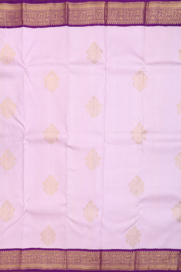 Kanchipuram Silk Saree In Light Pink With Brocade Design