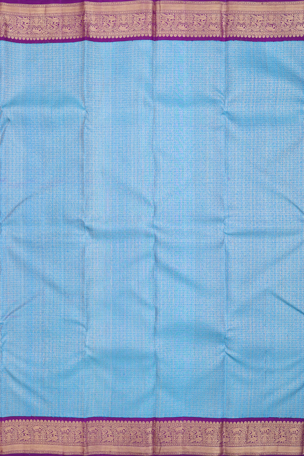 Kanchipuram Silk Saree In Blue With Brocade Design