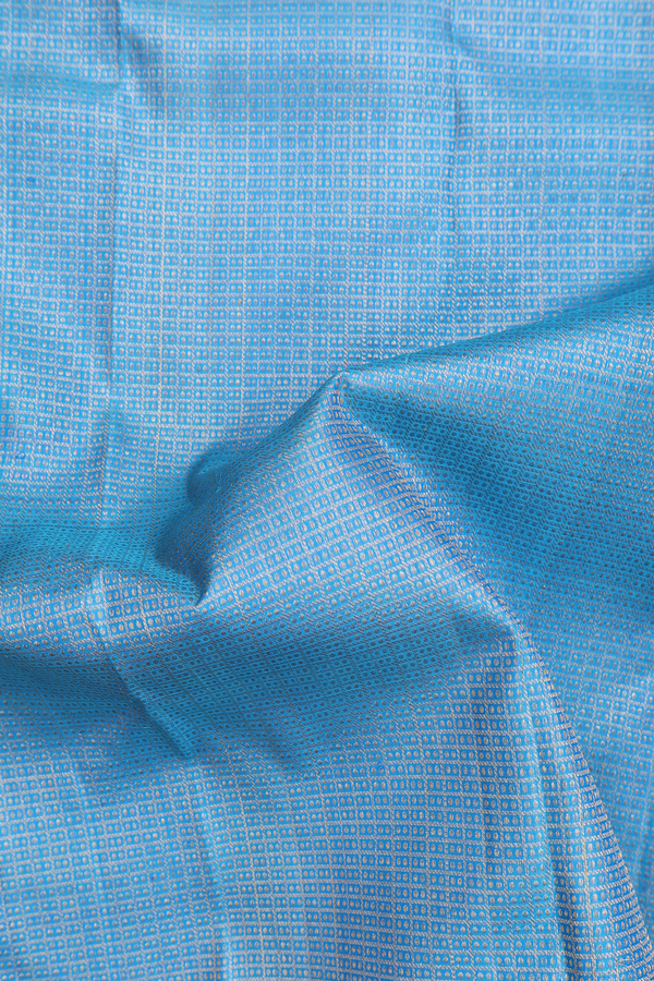 Kanchipuram Silk Saree In Blue With Brocade Design