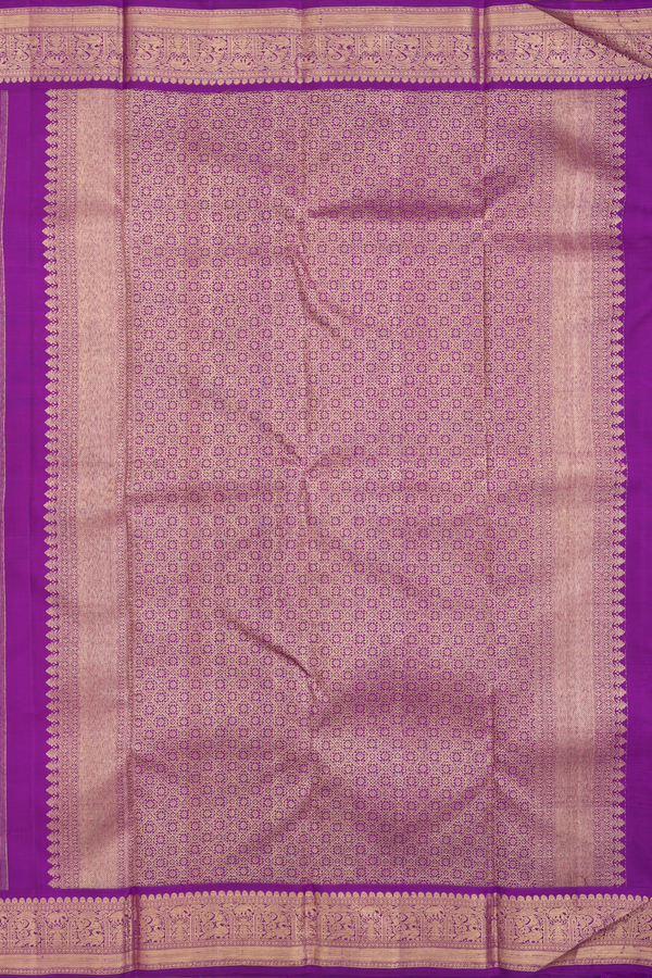 Kanchipuram Silk Saree In Blue With Brocade Design