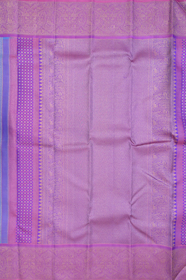 Kanchipuram Silk Saree In Blue With Brocade Design