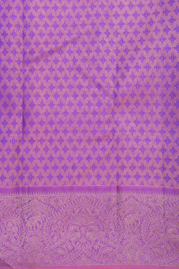 Kanchipuram Silk Saree In Blue With Brocade Design