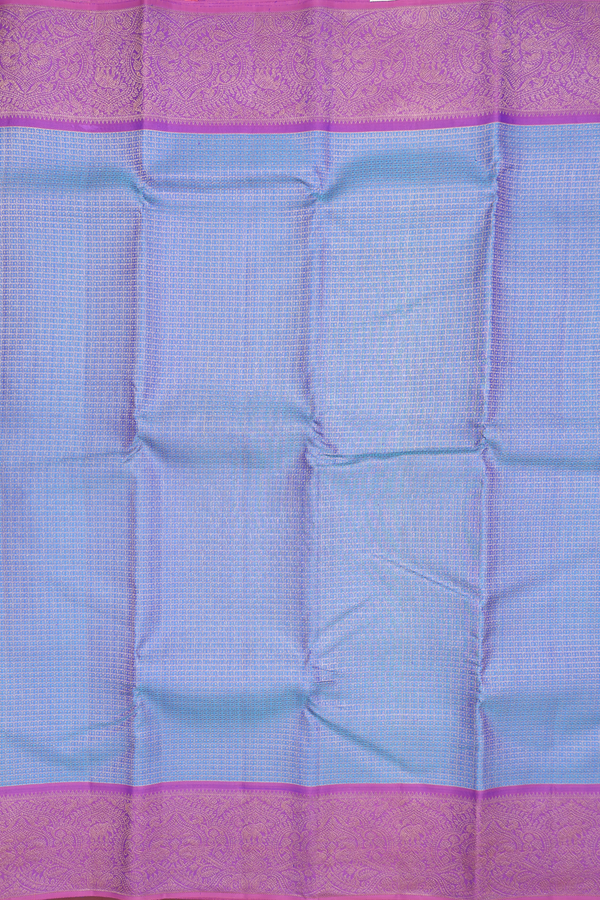 Kanchipuram Silk Saree In Blue With Brocade Design