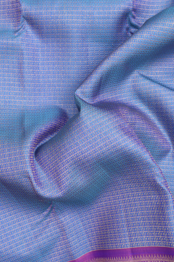 Kanchipuram Silk Saree In Blue With Brocade Design