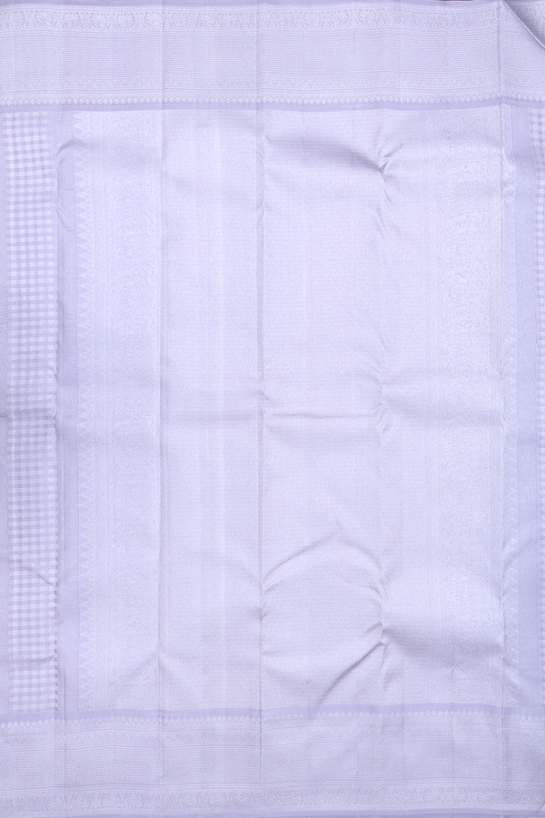 Kanchipuram Silk Saree In Grey With Peacock Design