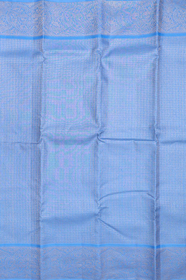 Kanchipuram Silk Saree In Blue With Brocade Design