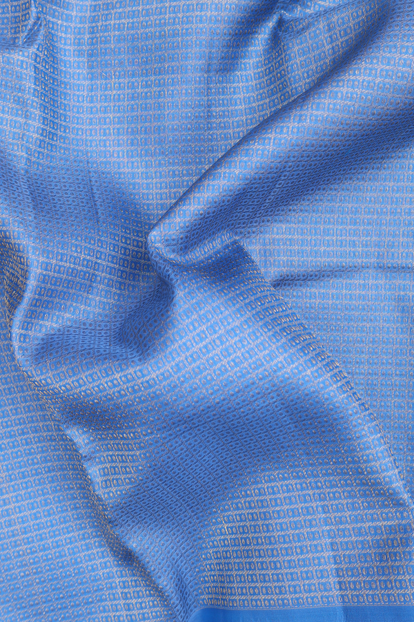 Kanchipuram Silk Saree In Blue With Brocade Design