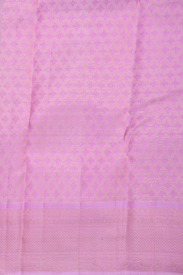 Kanchipuram Silk Saree In Pink With Brocade Design