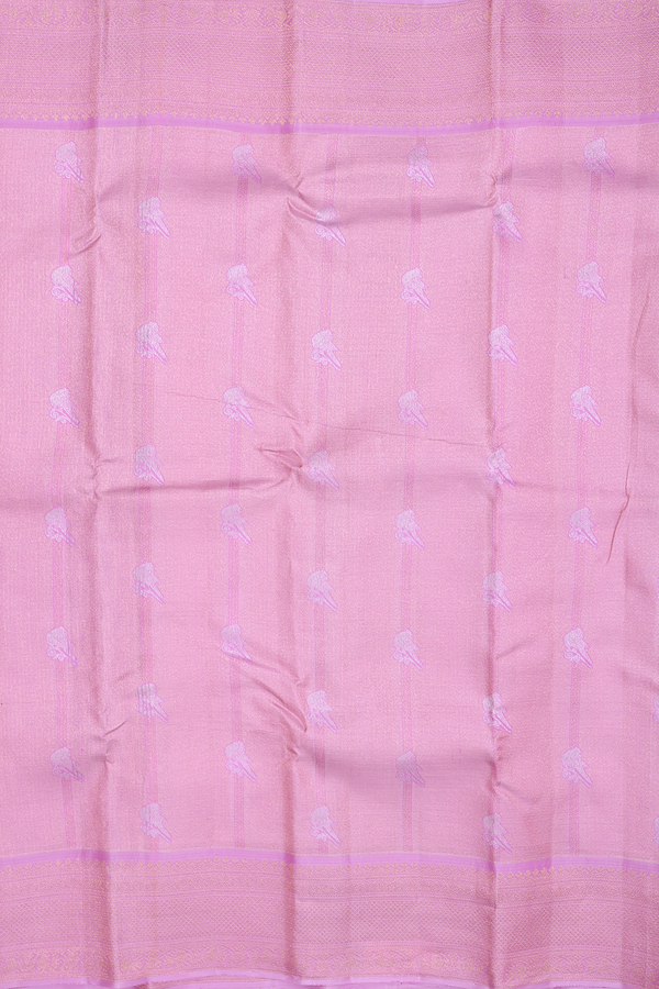 Kanchipuram Silk Saree In Pink With Brocade Design