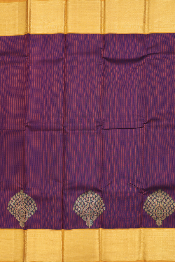 Kanchipuram Silk Saree In Purple With Jacquard Pattern