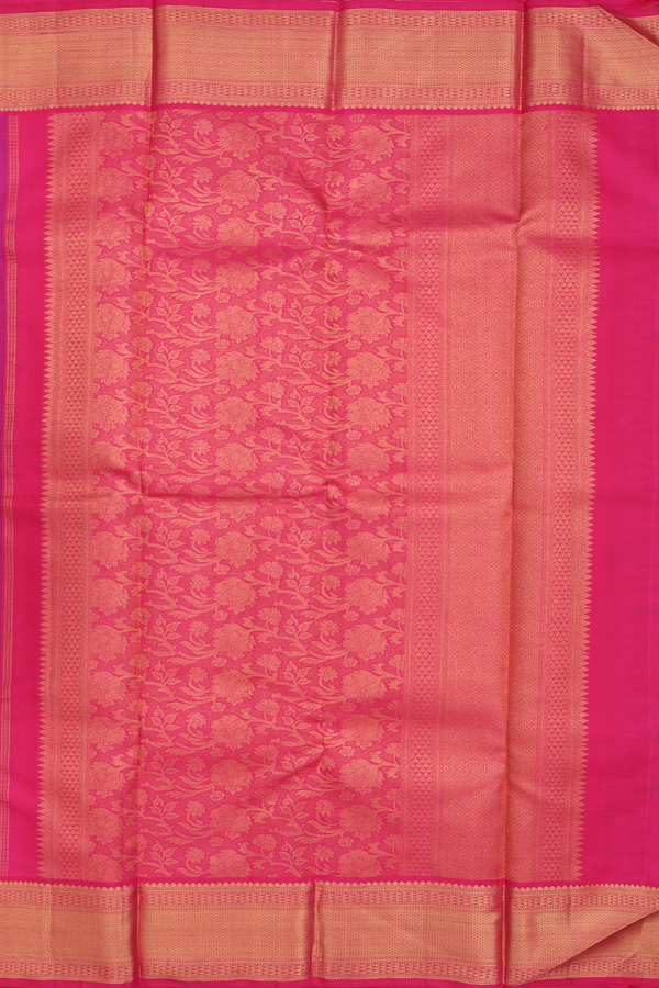 Kanchipuram Silk Saree In Purple With Stripes Design