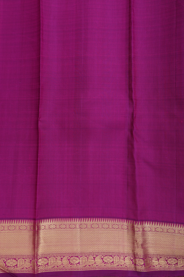 Kanchipuram Silk Saree In Cream Color With Stripes Design