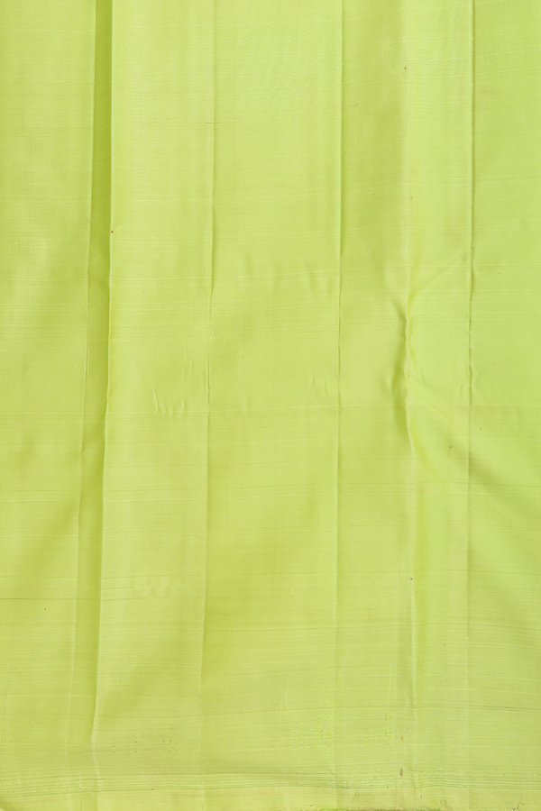 Kanchipuram Silk Saree In Pear Green With Zari Buttas