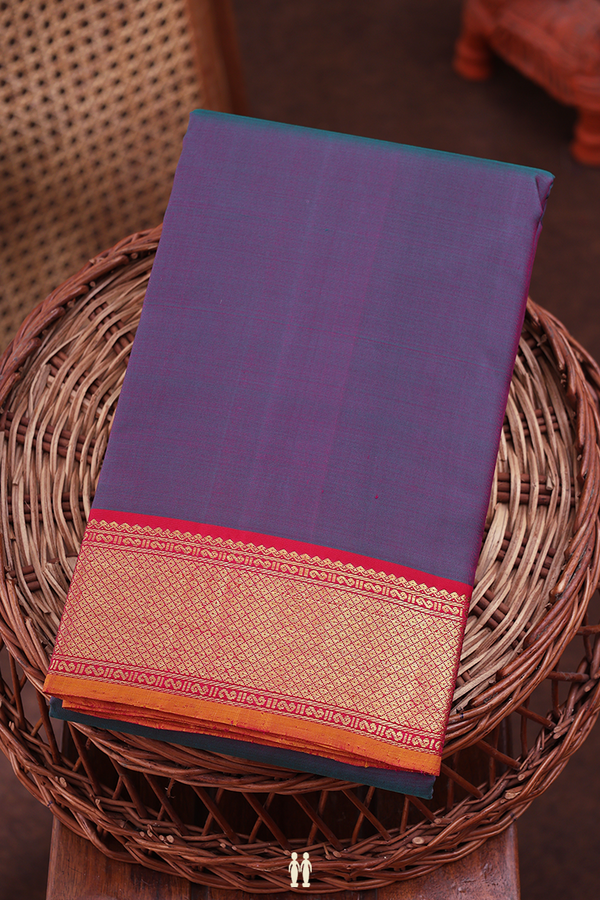 Kanchipuram Silk Saree In Dual Tone With Contrast Border