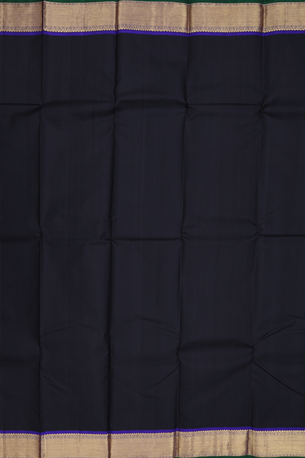 Kanchipuram Silk Saree In Black With Contrast Border