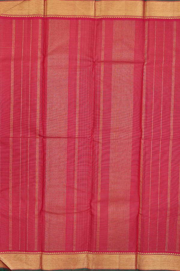 Kanchipuram Silk Saree In Crimson Red With Stripes Design