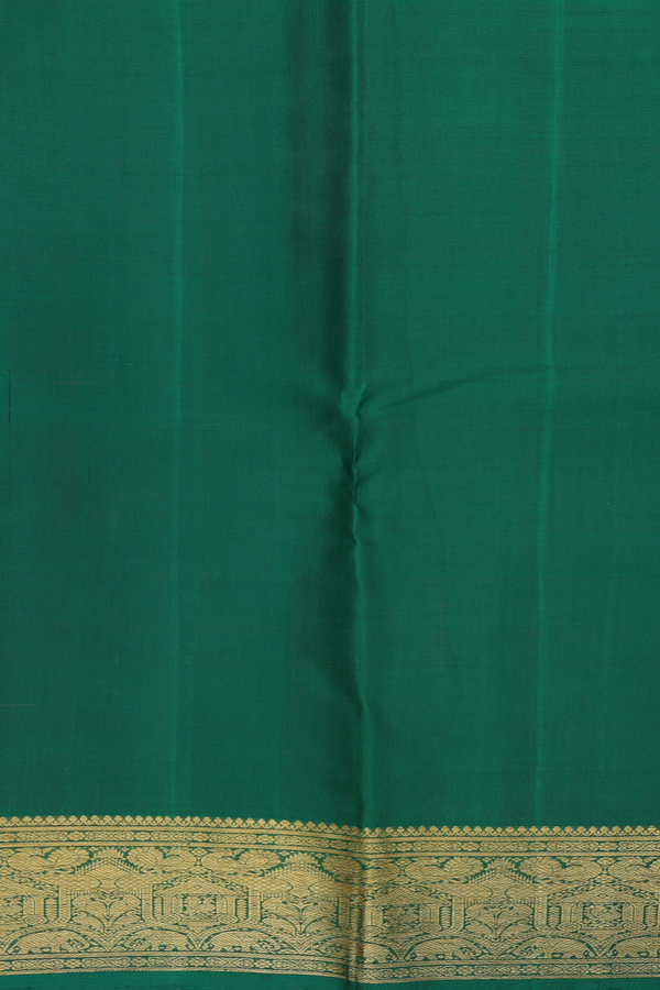 Kanchipuram Silk Saree In Peach With Checks Design