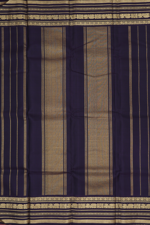 Kanchipuram Silk Saree In Turquoise Blue With Contrast Border