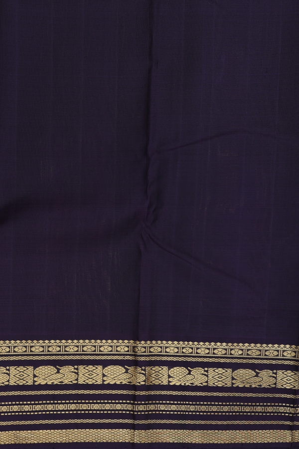 Kanchipuram Silk Saree In Turquoise Blue With Contrast Border