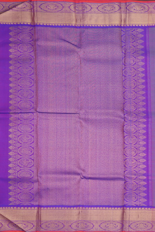 Kanchipuram Silk Saree In Parrot Green With Contrast Border