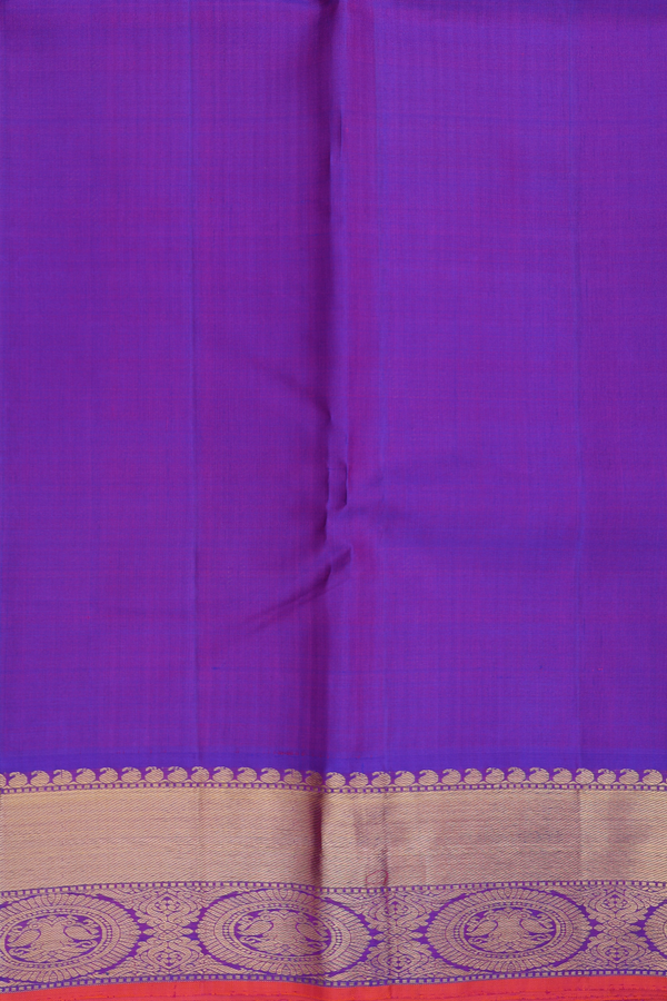 Kanchipuram Silk Saree In Parrot Green With Contrast Border
