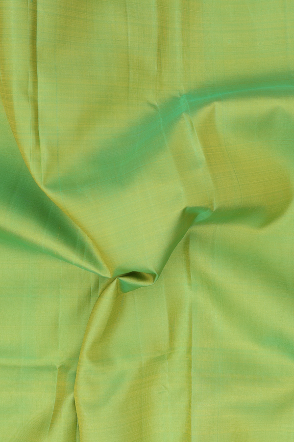 Kanchipuram Silk Saree In Parrot Green With Contrast Border