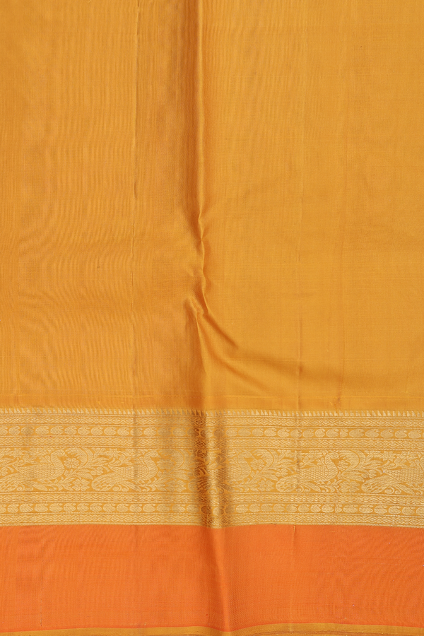 Kanchipuram Silk Saree In Cerulean Blue With Stripes Design