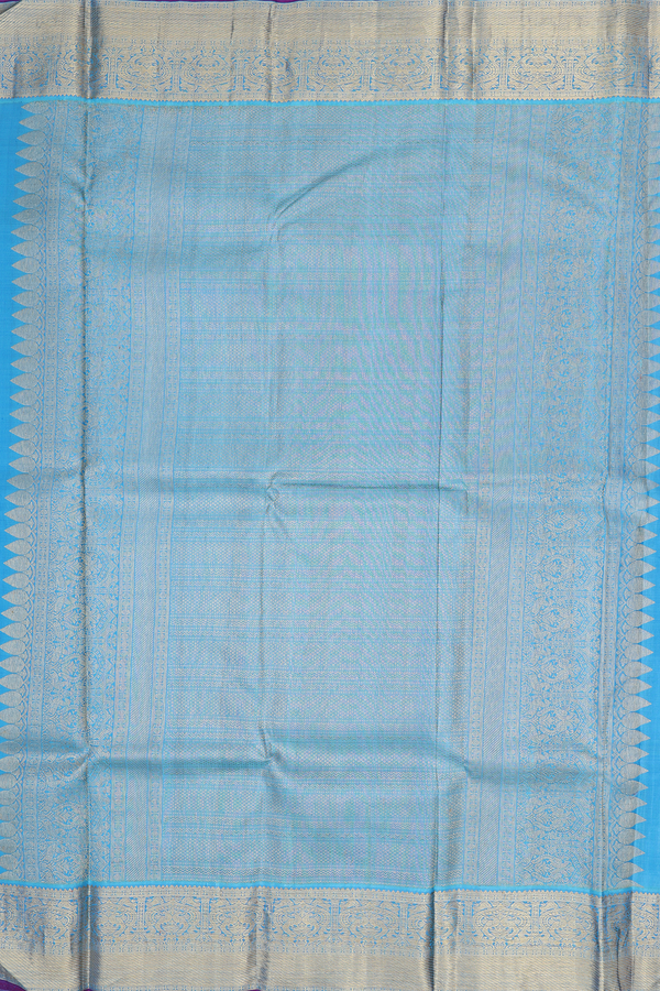 Kanchipuram Silk Saree In Bright Orange With Stripes Design