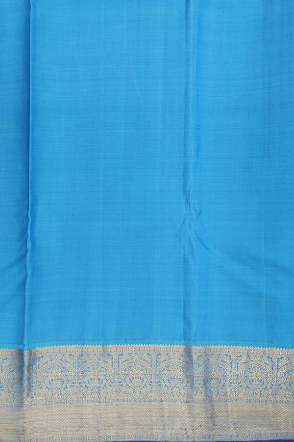 Kanchipuram Silk Saree In Bright Orange With Stripes Design