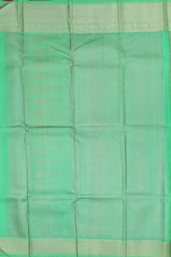 Kanchipuram Silk Saree In Orange With Jacquard Pattern
