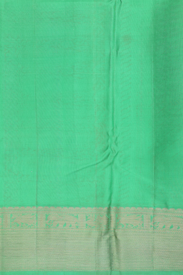 Kanchipuram Silk Saree In Orange With Jacquard Pattern
