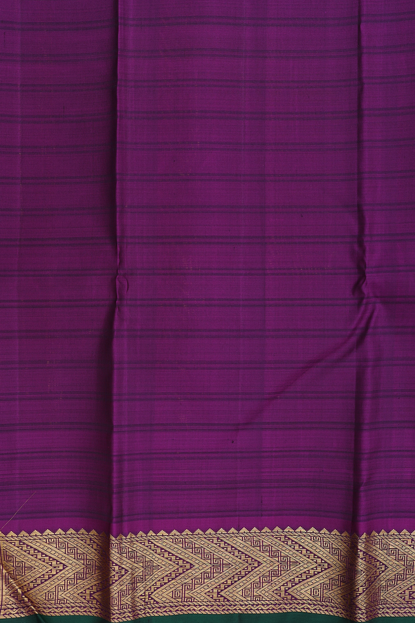 Kanchipuram Silk Saree In Cedar Brown With Stripes Design
