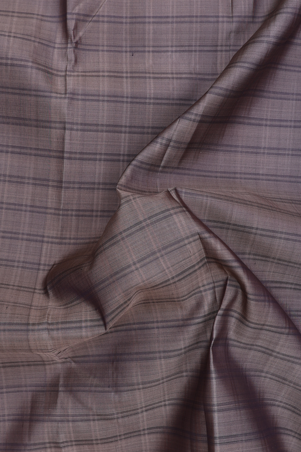 Kanchipuram Silk Saree In Cedar Brown With Stripes Design