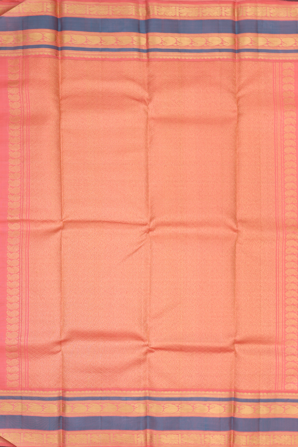 Kanchipuram Silk Saree In Pastel Purple With Stripes Design