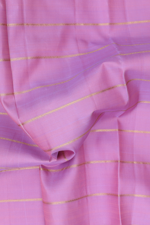 Kanchipuram Silk Saree In Pastel Purple With Stripes Design