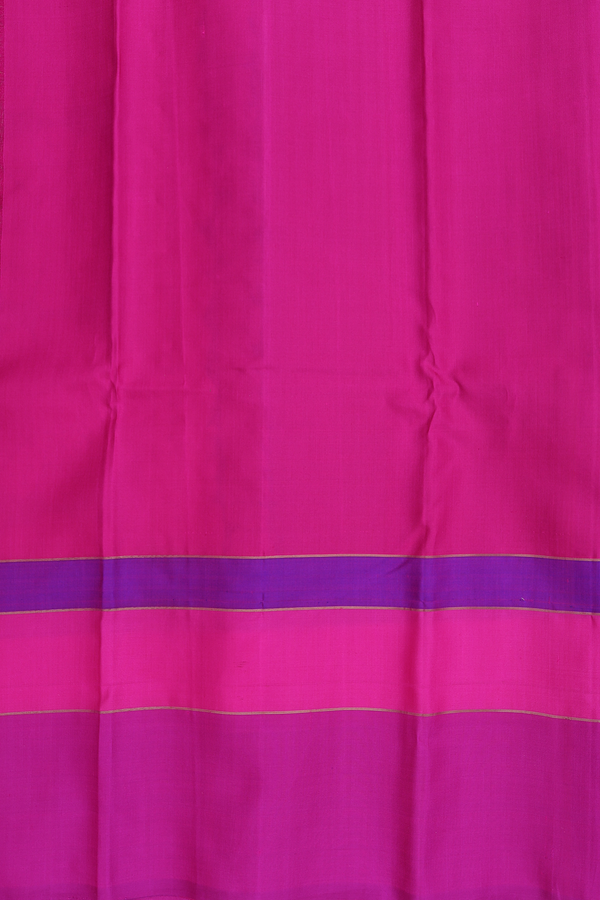 Kanchipuram Silk Saree In Peach With Jacquard Pattern