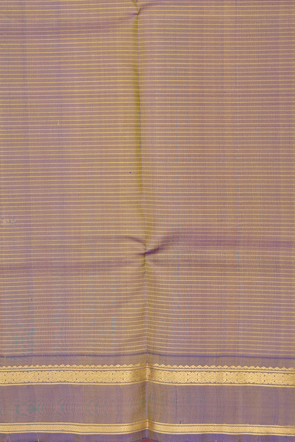Kanchipuram Silk Saree In Yellow With Self Stripes Design