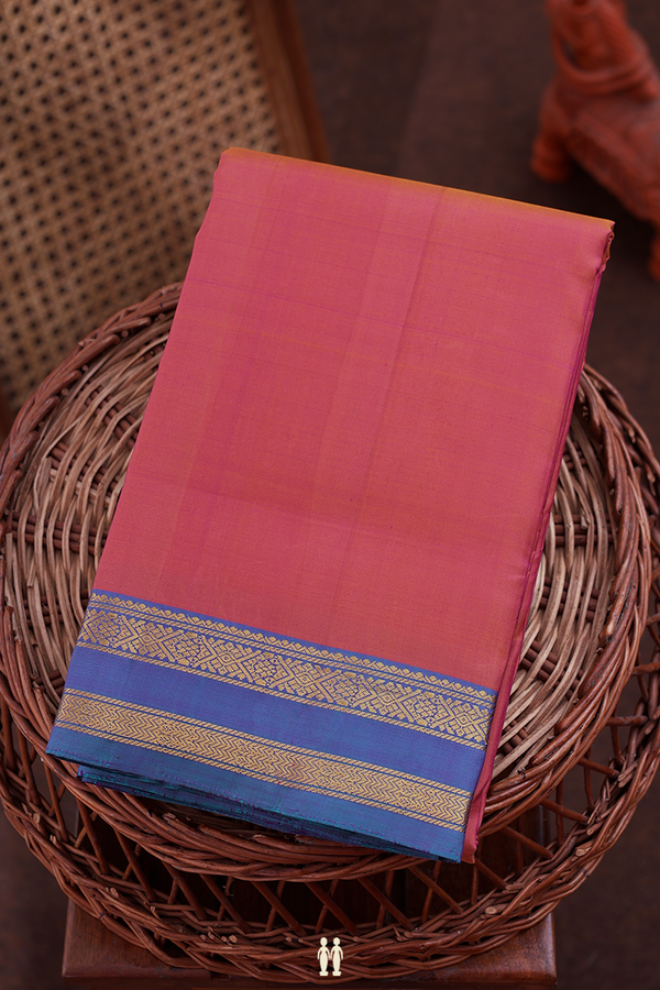 Kanchipuram Silk Saree In Dual Tone With Contrast Border