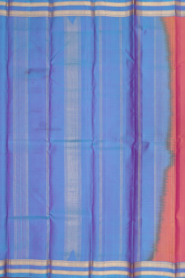 Kanchipuram Silk Saree In Dual Tone With Contrast Border