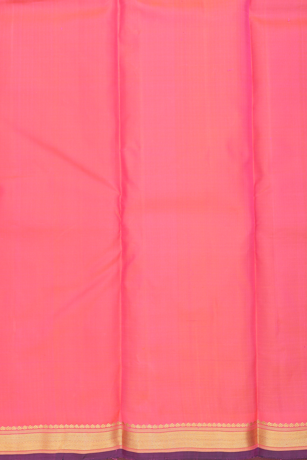 Kanchipuram Silk Saree In Purple Rose With Stripes Design